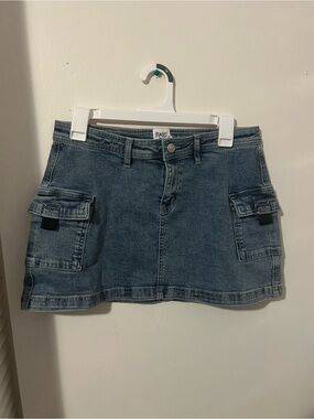 Princess Polly Light Blue High-Rise Denim Skirt